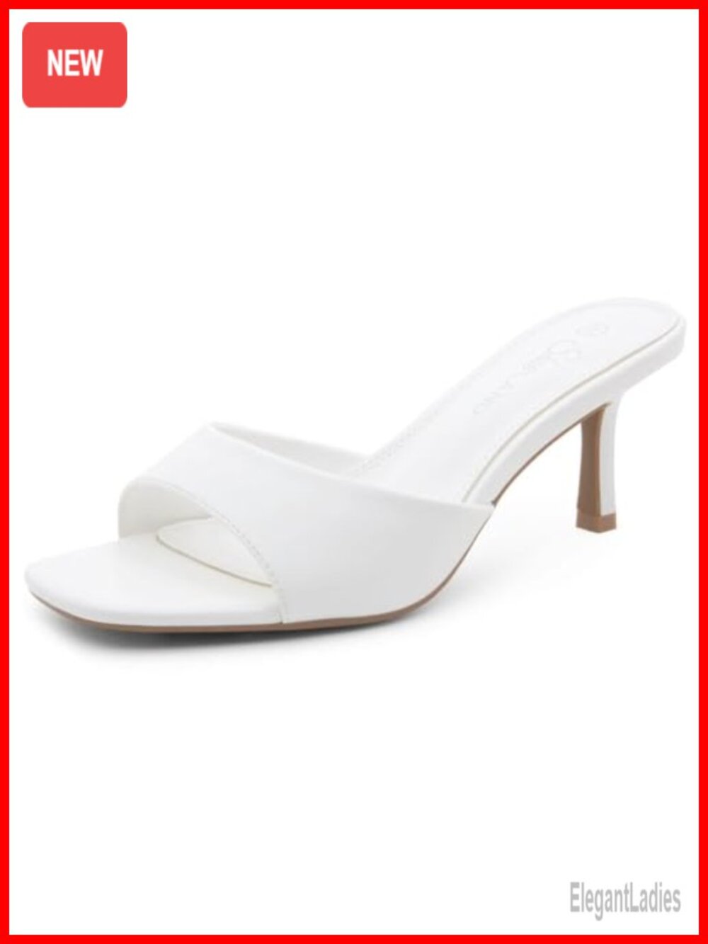 Women's Kitten Heel Mule Sandals Slide Open Toe Slip-On Stiletto 2.75 Inch